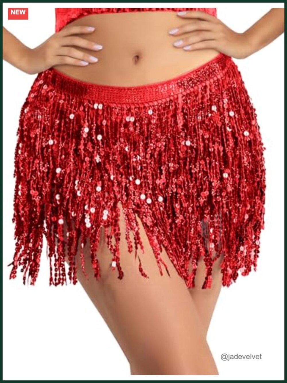 Sequin Tassel Skirt Belly Dance Hip Scarf Fringe Festival Wrap